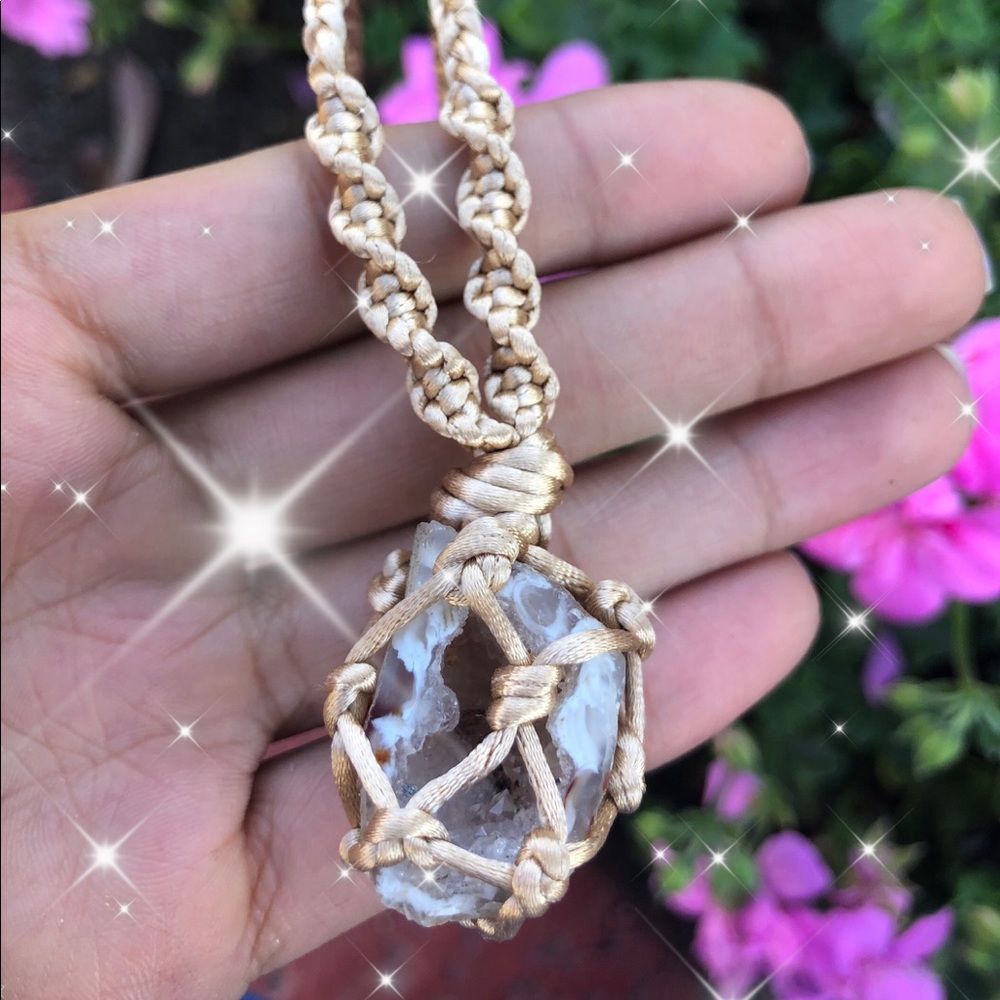 Agate geode necklace